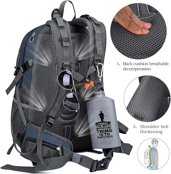 FENGDONG 40L Waterproof Lightweight Outdoor Daypack Hiking, Travel Backpack - Image 3