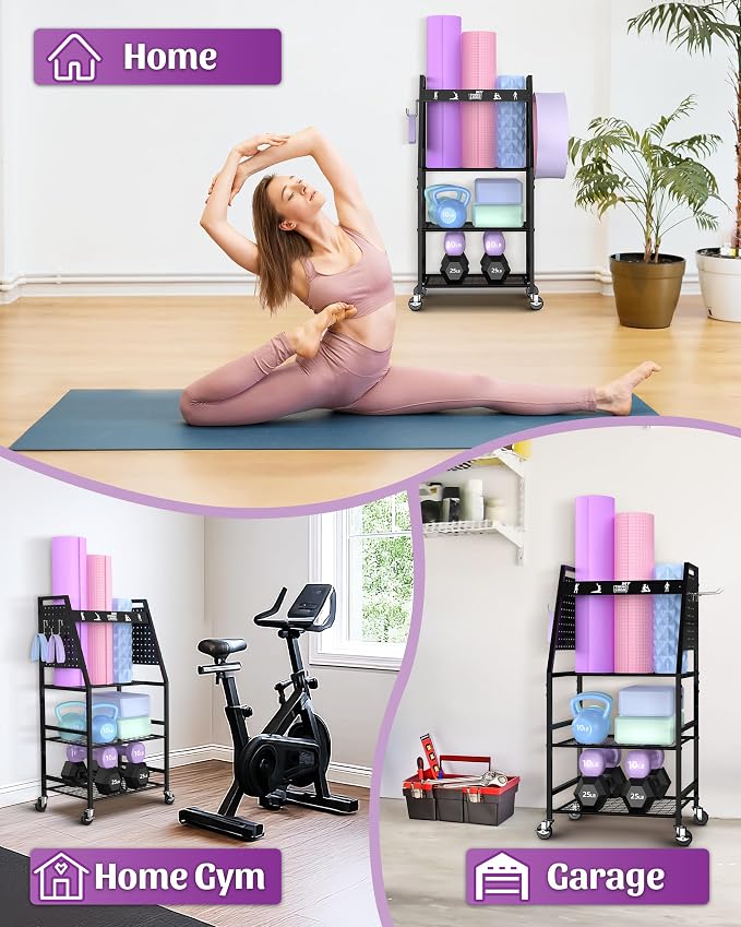 Mythinglogic Yoga Mat Storage Racks, Home Gym Storage Rack - Image 7
