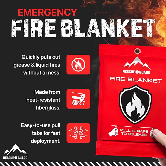 Fire Blanket 4 Pack 40”x40” - Image 2