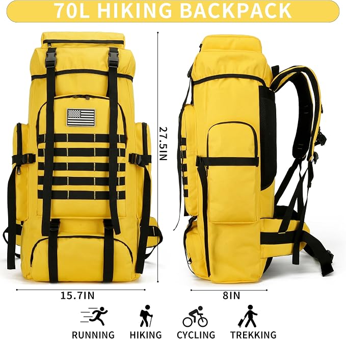 Hiking Backpack for Men 70L/100L Camping Backpack Military Rucksack Molle 3 - Image 2