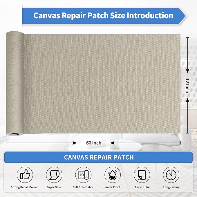 KING MOUNTAIN Canvas Repair Tape, Outdoor Gear Patch, 12×60 Inches, Waterproof - Image 4