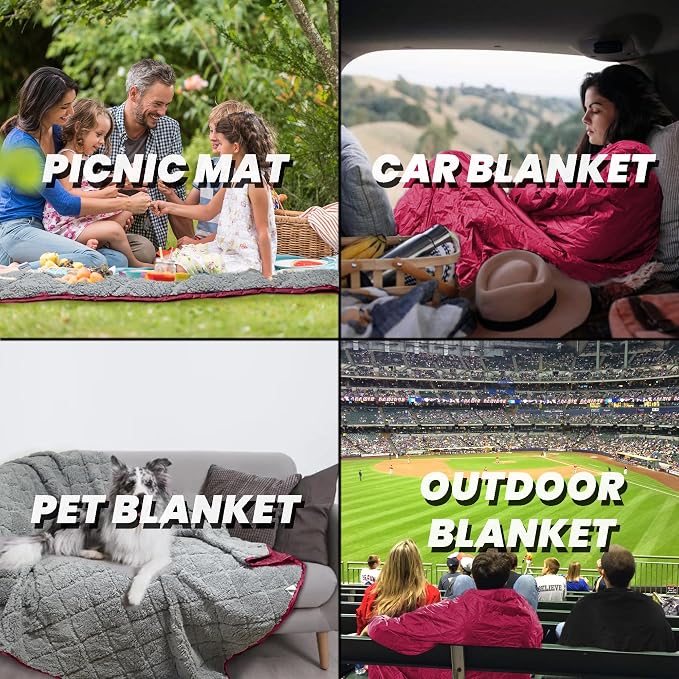 Waterproof Outdoor Blanket 82”X 55” Packable, Stadium Blankets - Image 7