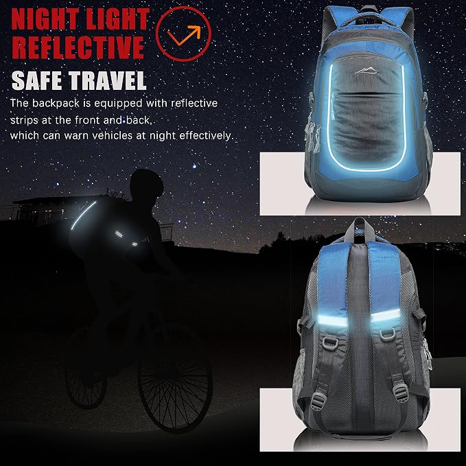 ProEtrade Backpack Bookbag for College Sturdy Travel Business Hiking Fit Laptop - Image 4
