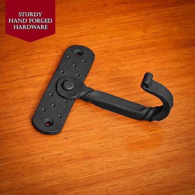 Rustic Cast Iron Wall Hooks, Heavy Duty Retro Utility Hooks - Image 2