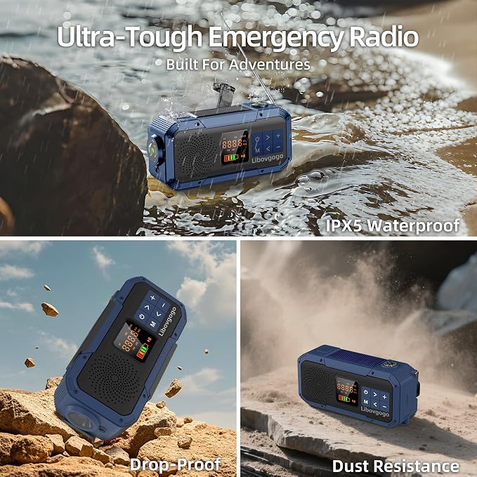 Emergency Weather Radio with IPX5 Waterproof Portable Bluetooth Speaker - Image 6