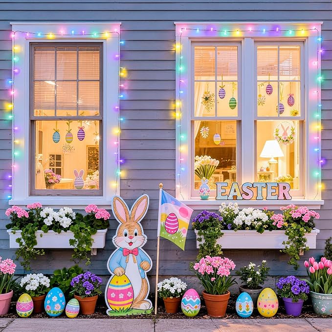 JMEXSUSS 33ft 100 LED Easter Lights Battery Operated, Outdoor Indoor Pastel - Image 3