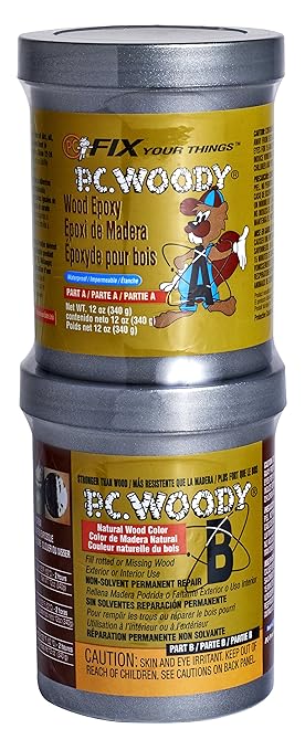 PC Products PC-Woody Wood Repair Epoxy Paste, Two-Part 12 oz in Two Cans by ProtectiveCoatingCo