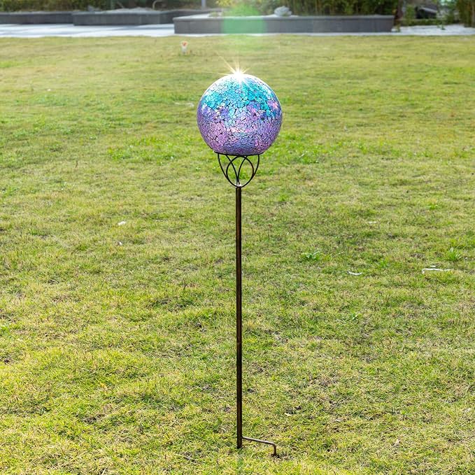 VCUTEKA Solar Lights Outdoor Garden Decor Mosaic Solar Garden Lights Waterproof - Image 6