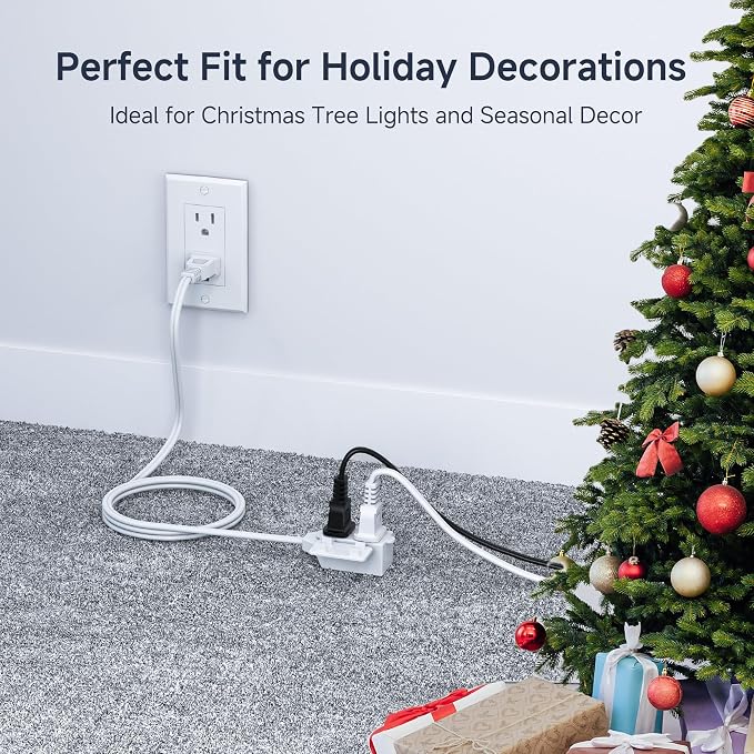 Cable Matters 2-Pack 16 AWG 2 Prong Extension Cord 6 ft, 13A 3-Outlet Extension - Image 7