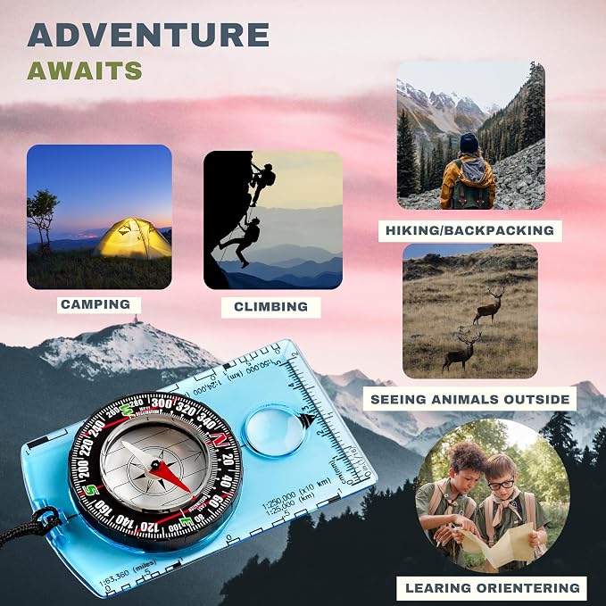 Trekker's Compass Crew Orienteering Compass, Magnetic Navigation Set - Image 4