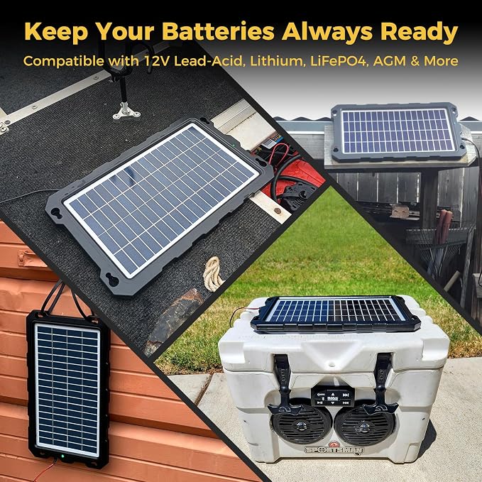 SUNAPEX 12V Solar Battery Charge: 8W Waterproof Portable Solar Panel Kit - Image 7