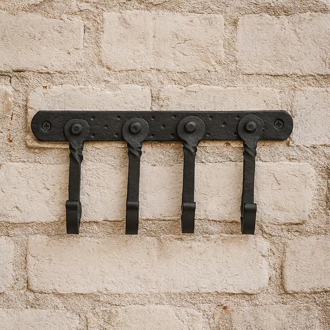 "Mystic Colonial Rustic Cast Iron Wall Mounted Coat Rack - Image 4