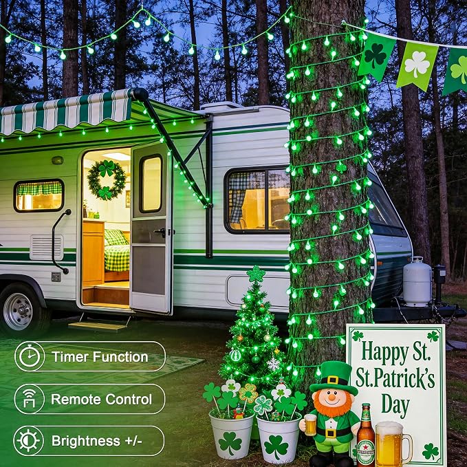 JMEXSUSS Connectable 100 LED Globe String Lights Indoor, 33ft 8 Modes Christmas - Image 4