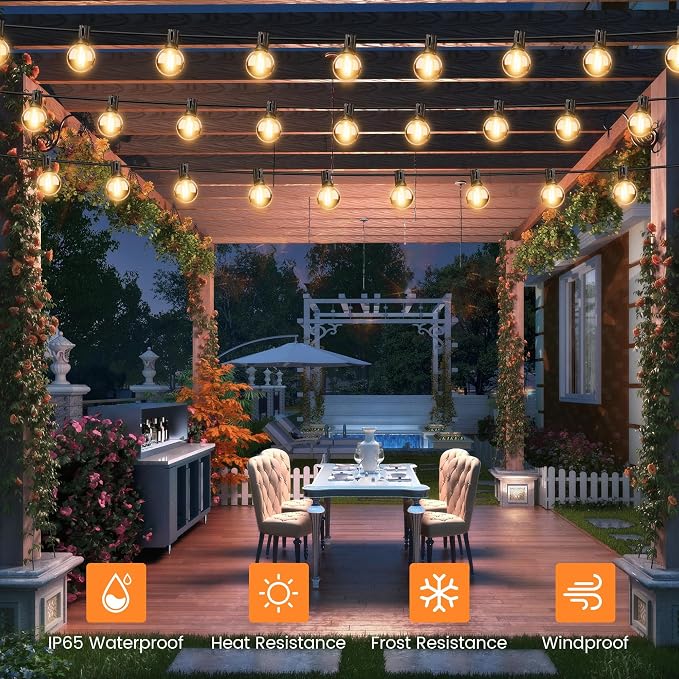 OHLUX 120FT Solar String Lights Outdoor - Image 2