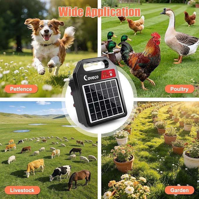 3in1 20Miles Solar Electric Fence Charger - Image 8