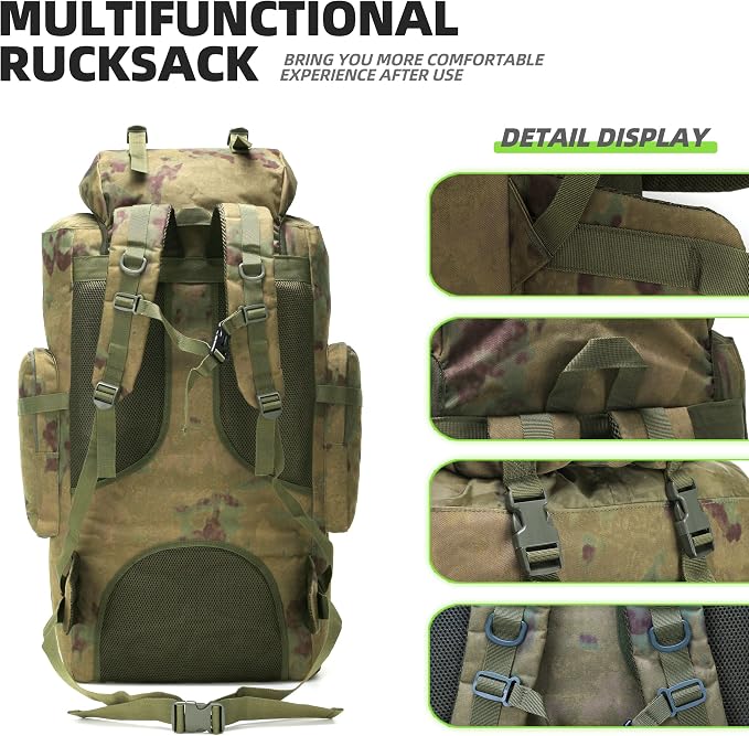 King'sGuard 100L Camping Hiking Backpack Molle Rucksack Military Camping - Image 4
