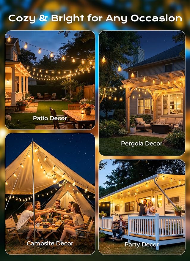 Brightown 108FT Solar String Lights Outdoor Waterproof, Patio Lights - Image 7