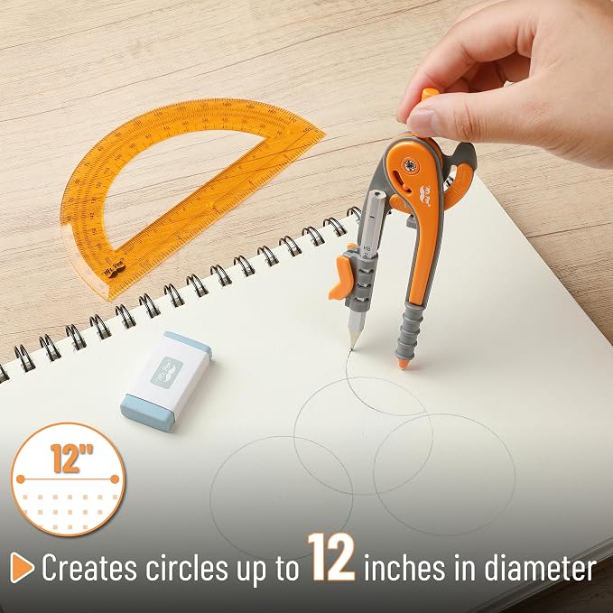 Mr. Pen- Geometry Compass and Protractor Set, 6 Inch Compass, 6 Inch Protractor - Image 3