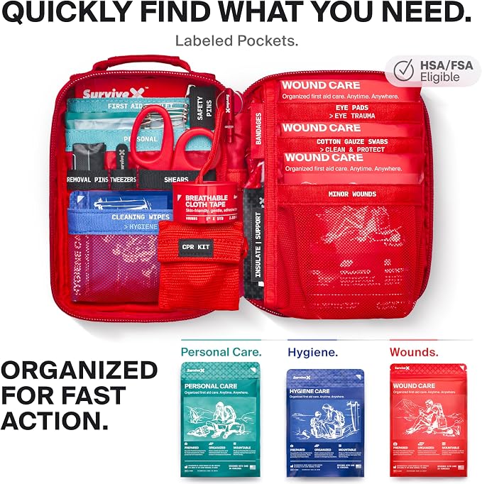 SurviveX Small First Aid Kit for Car, Travel & Home - Image 3
