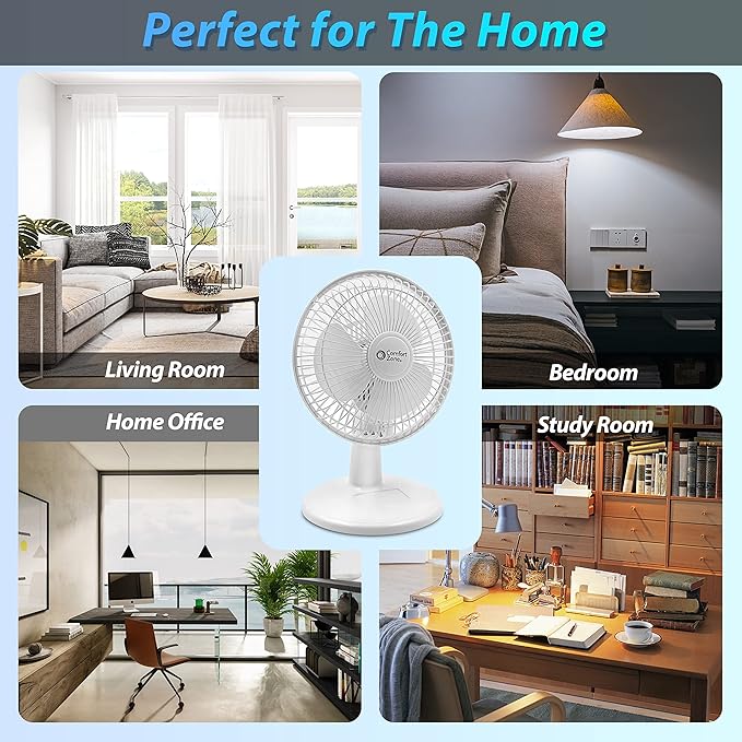 Comfort Zone CZ6D 6" Quiet Portable Indoor 2-Speed Desk Fan - Image 6