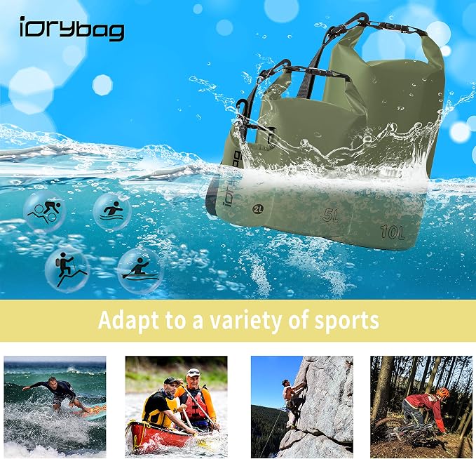 IDRYBAG Dry Bag for Kayaking Waterproof 2L/5L/10L/15L/20L, Small Dry Sack - Image 5
