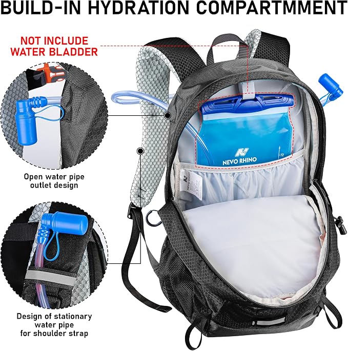 N NEVO RHINO Hiking Backpack 20L Water Resistant Outdoor Day Pack, Lightweight - Image 4