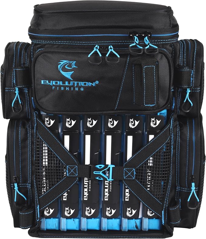 Evolution Fishing Drift Series Tackle Backpack, Outdoor Rucksack w/ 6 Fishing - Image 4