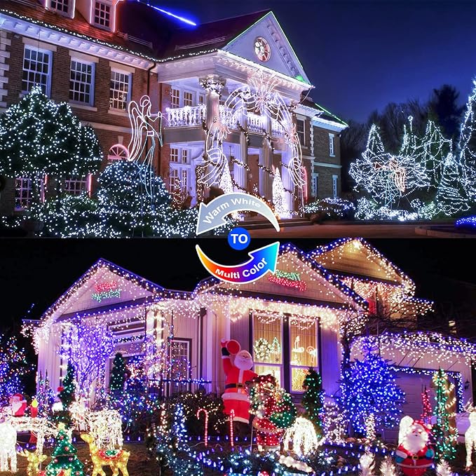 JMEXSUSS 2 Pack Solar Christmas Lights Outdoor Waterproof, 100 LED 33ft White - Image 7