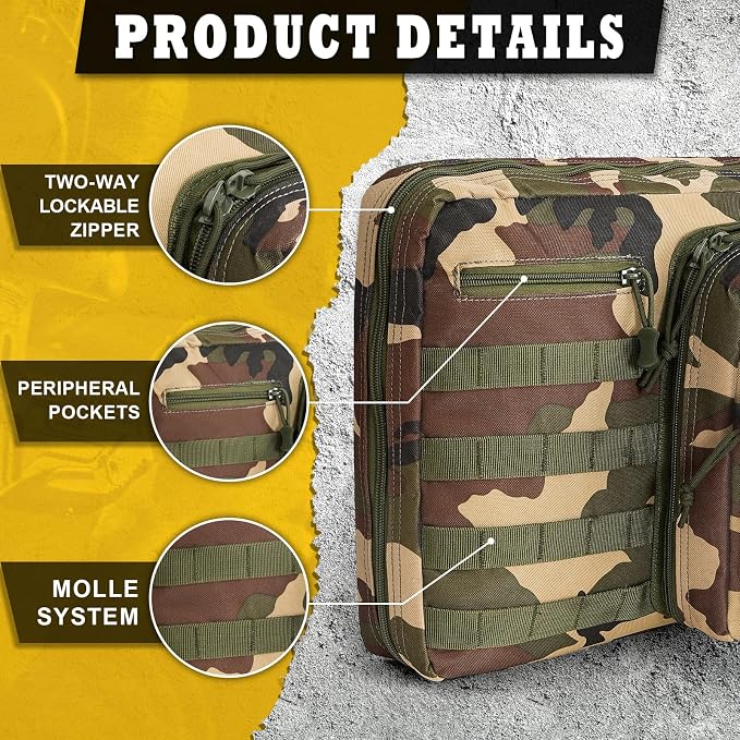 DULCE DOM 36 42 48 Inch Double Rifle Case, Tactical Soft Padded Backpack - Image 5