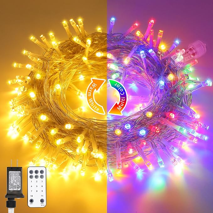 JMEXSUSS 200 LED Christmas String Lights Outdoor Waterproof, 66ft Color by JMEXSUSS