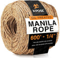 Manila Rope - 1/4 Inch 600' - 3 Strand Cordage Twisted Braided Rope - Thick by XposeSafety