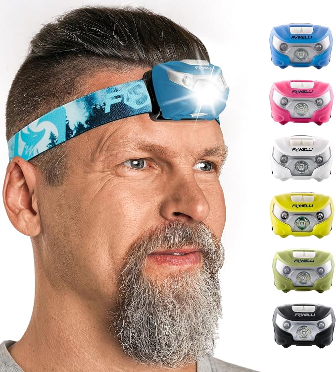 Foxelli USB-C Rechargeable LED Headlamp – Super Bright, Lightweight Head Lamp - Image 7