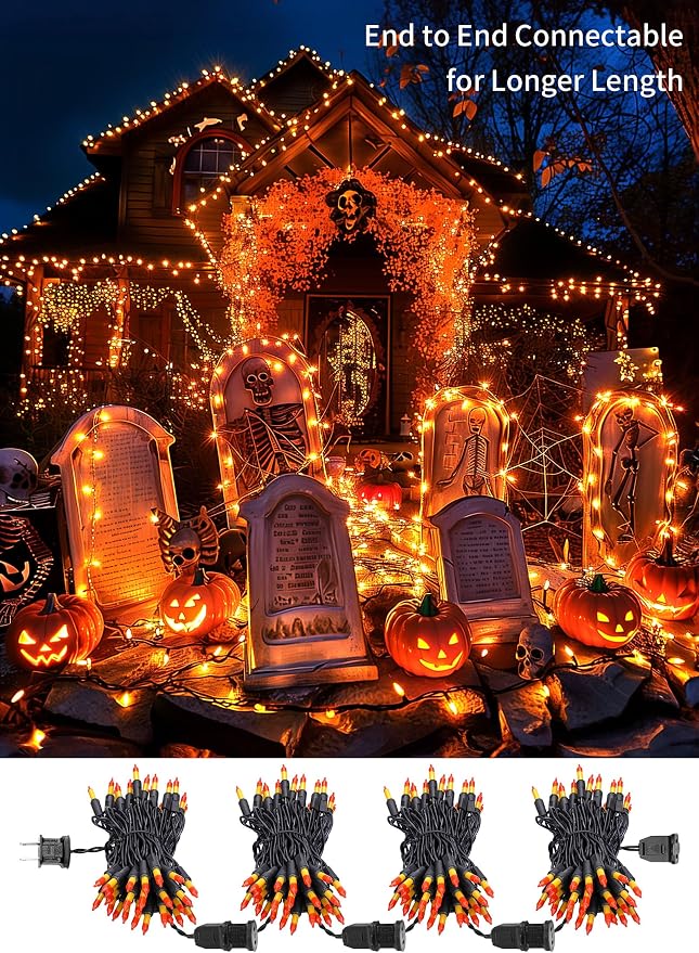 2 Pack Orange Halloween Mini Lights, 13 Feet 50 Count Totally 100 Count - Image 6