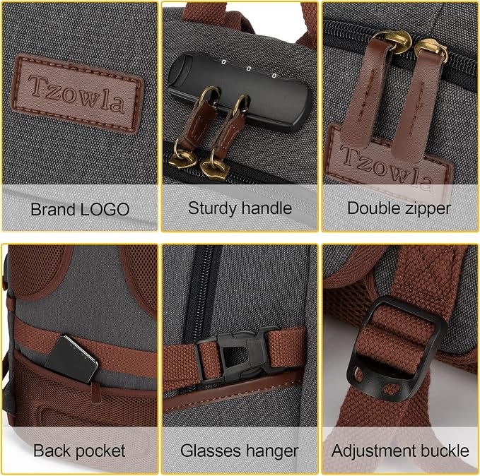 Tzowla Canvas Laptop Backpack-Anti Theft Bag - Image 6