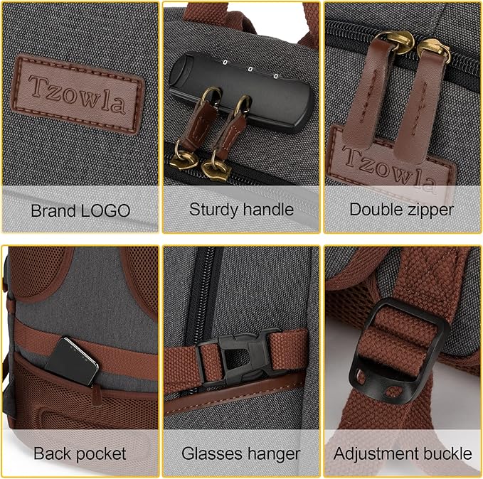 Tzowla Canvas Laptop Backpack-Anti Theft Bag - Image 5