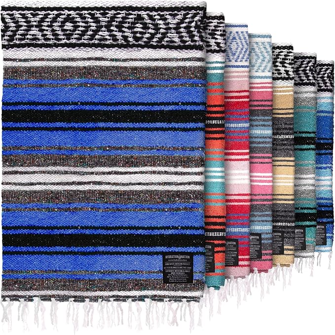 Hydration Nation Authentic Extra Large Mexican Blanket by ZulayKitchen