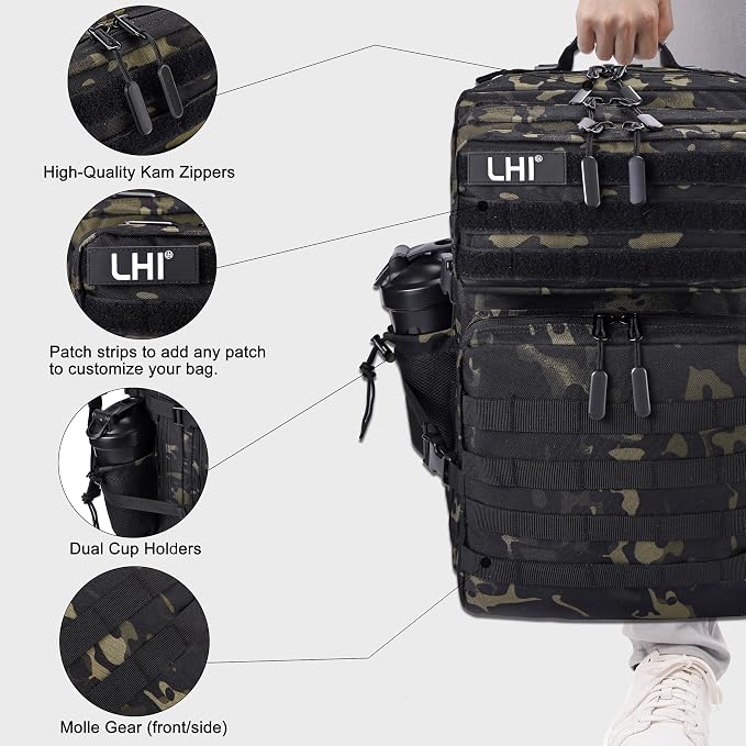 LHI Military Tactical Backpack for Men and Women 45L Army 3 Days Assault Pack - Image 4