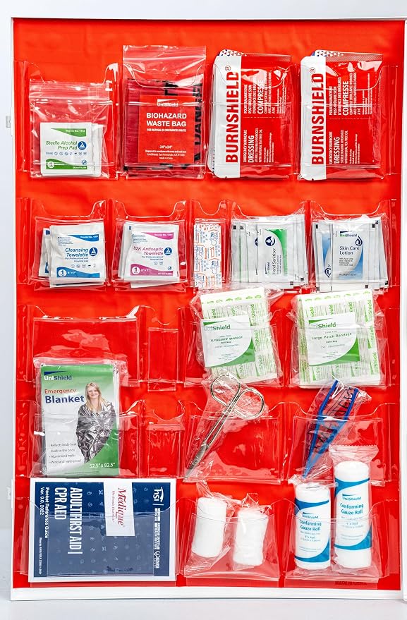 4-Shelf Metal 1st Aid Cabinet Class B, Large Capacity First Aid Wall Mount - Image 2