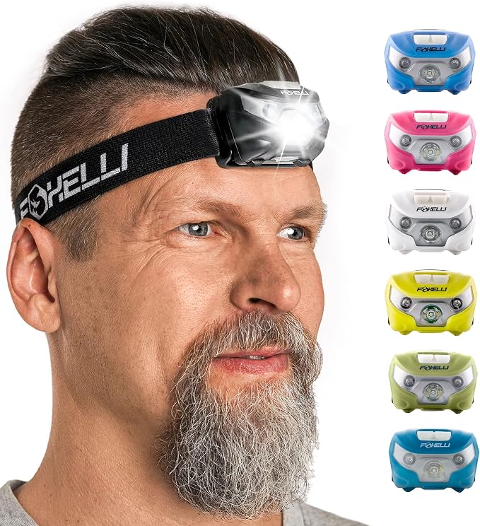 Foxelli USB-C Rechargeable LED Headlamp – Super Bright, Lightweight Head Lamp - Image 7