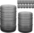 HomeVogue Hobnail Drinking Glasses Set of 12, 12oz & 15oz Vintage Glassware Set by HomeVogue