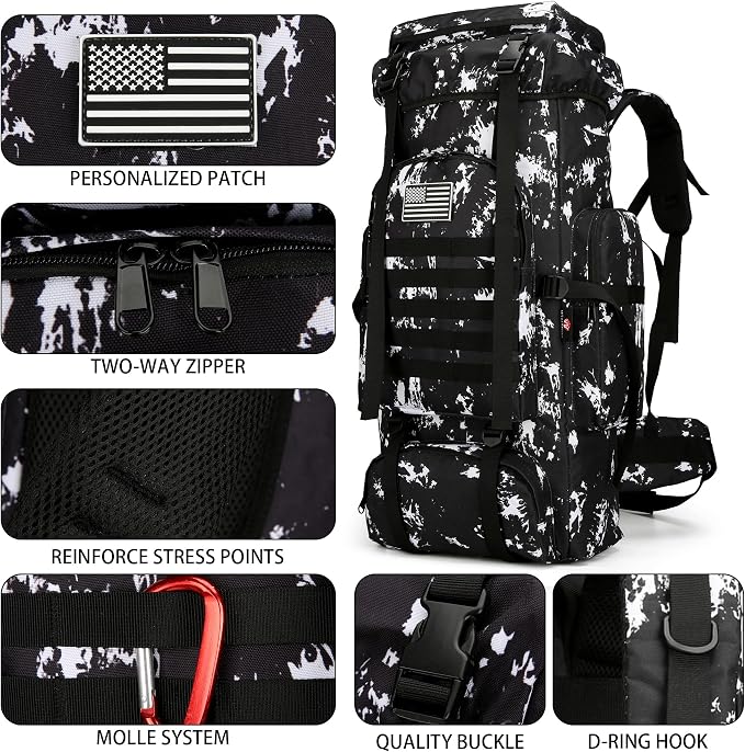 Hiking Backpack for Men 70L/100L Camping Backpack Military Rucksack Molle 3 - Image 6