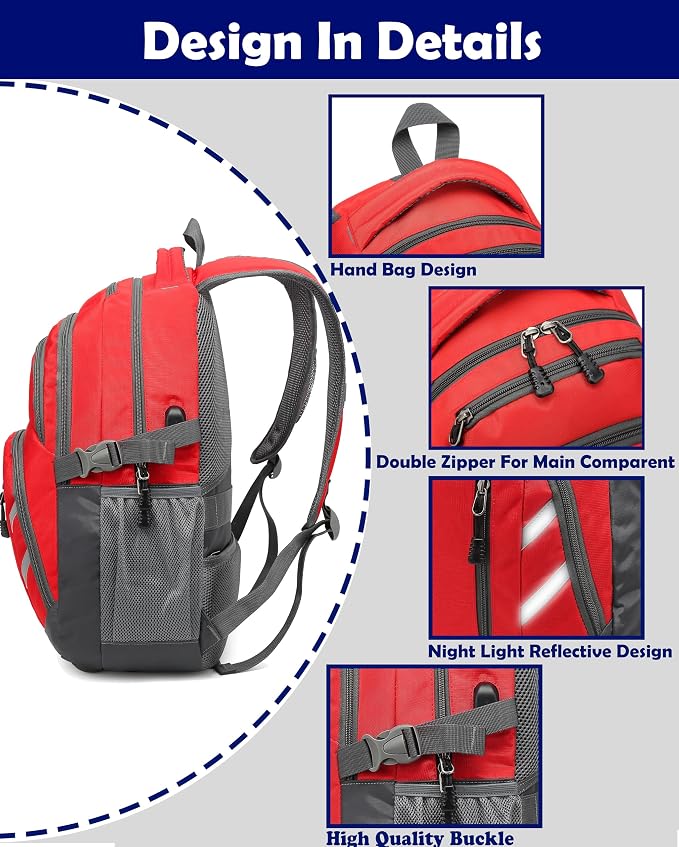 ProEtrade Backpack Bookbag for College Laptop Travel, Fit Laptop Up to 15.6 inch - Image 3