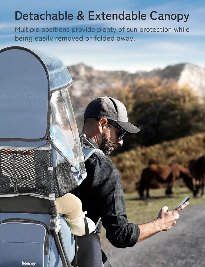 besrey Baby Backpack Carrier, Toddler Hiking Backpack - Image 3