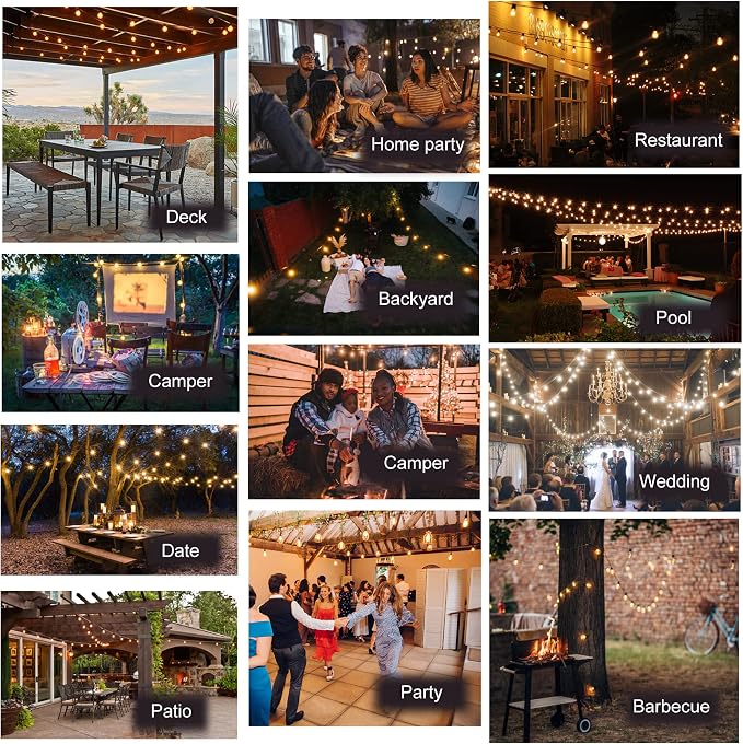 DAMAING Outdoor String Lights 200FT Waterproof, Patio String Light - Image 9