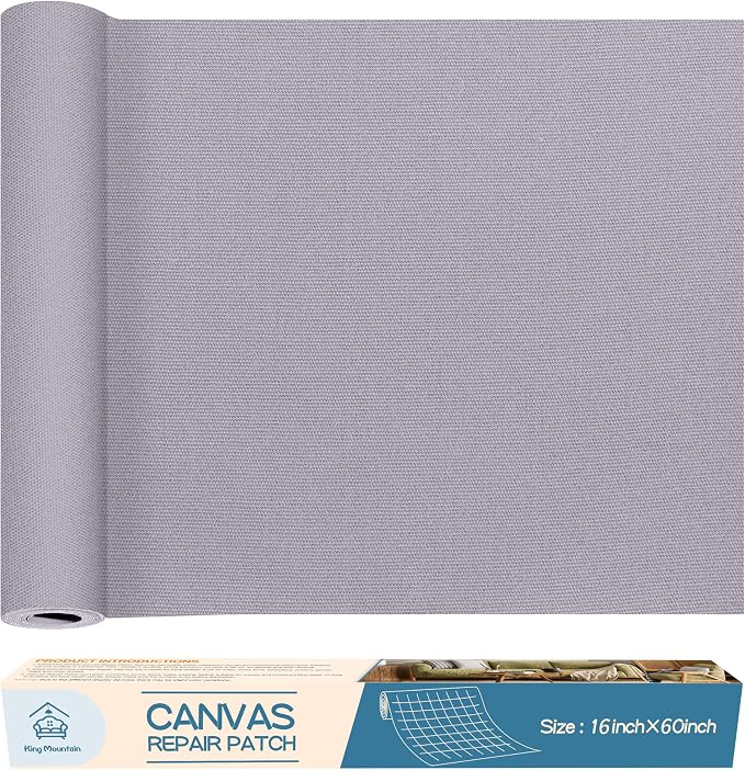 KING MOUNTAIN Canvas Repair Patch 16×60 Inch Self-Adhesive Waterproof Fabric by ForABetterHomeLife