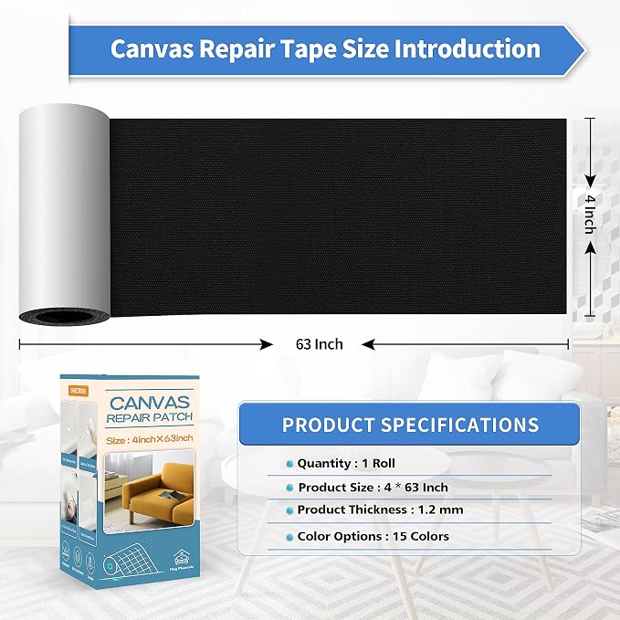 KING MOUNTAIN Canvas Repair Tape, Outdoor Gear Patch, 4×63 Inches, Waterproof - Image 4