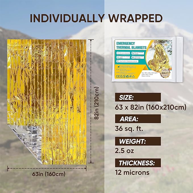 General Medi Emergency Blanket, Emergency Gold Foil Blanket– Perfect - Image 3