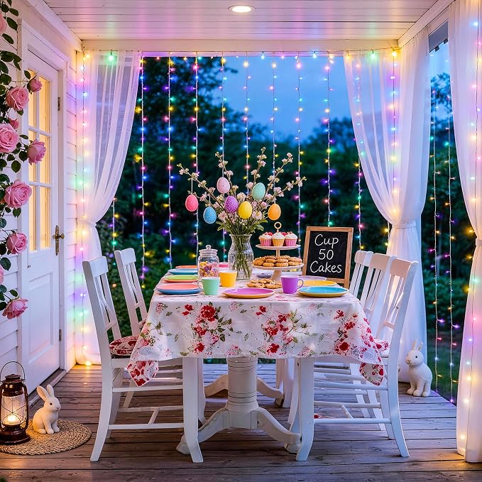 JMEXSUSS 300LED Easter Decorations Curtain Lights - Image 3