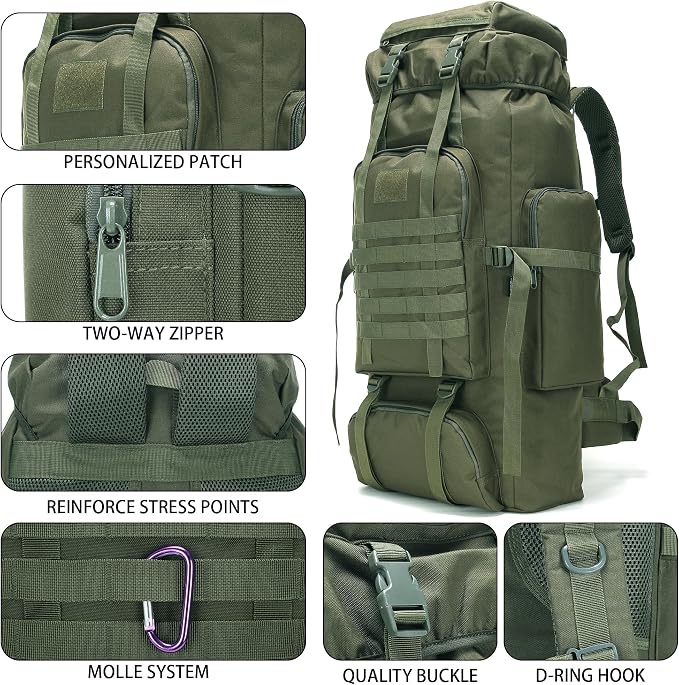 Hiking Backpack for Men 70L/100L Camping Backpack Military Rucksack Molle 3 - Image 6