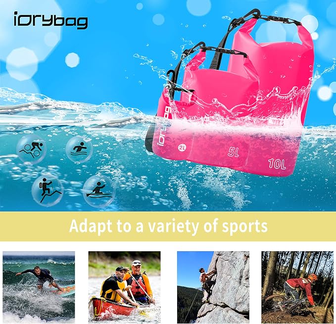 IDRYBAG Dry Bag for Kayaking Waterproof 2L/5L/10L/15L/20L, Small Dry Sack - Image 5